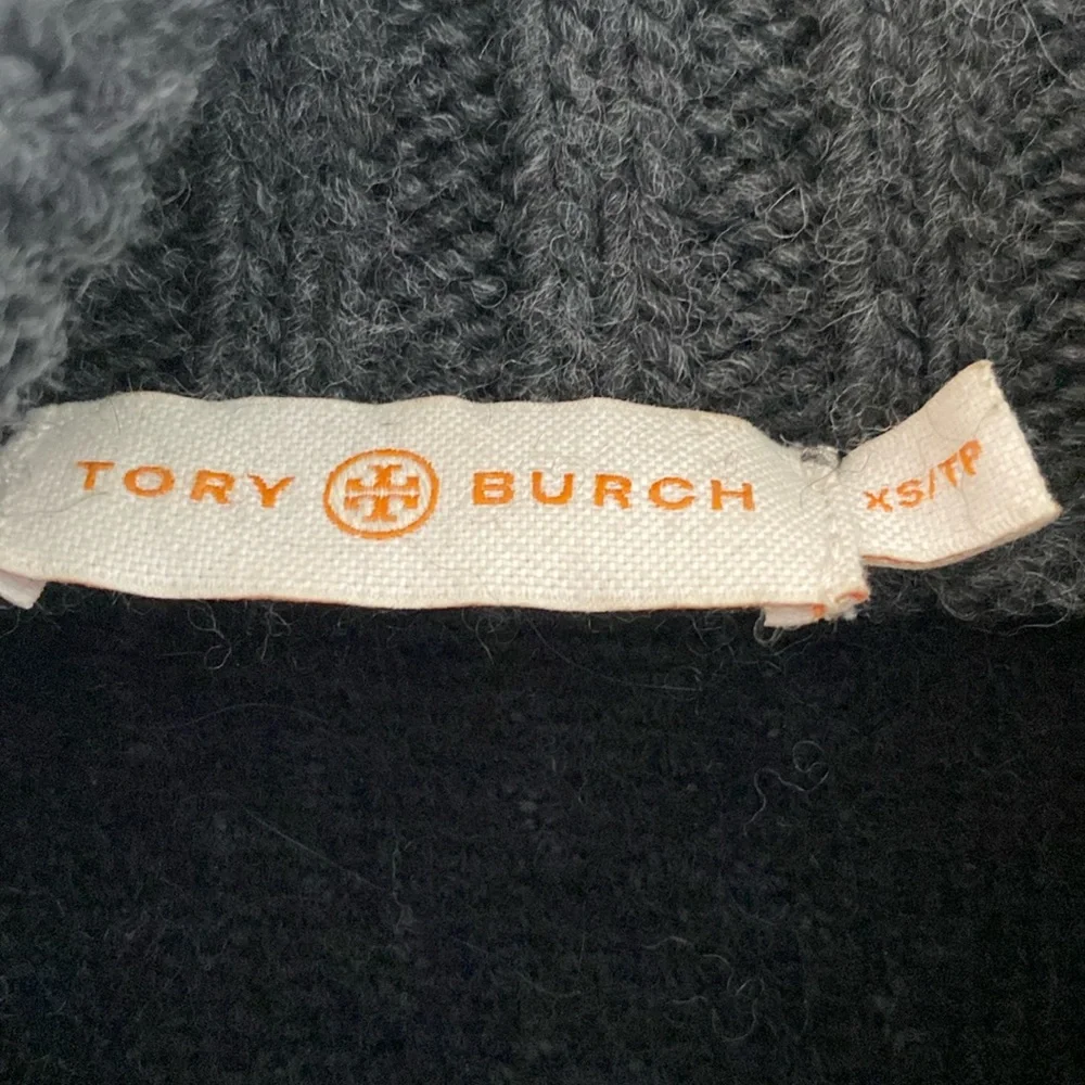 Tory Burch Alpaca Gretchen Mixed-Cable Knit Turtleneck Pullover Sweater Top